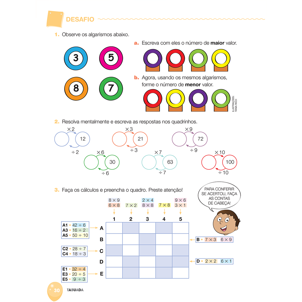 Tabuadas Multiplicação e Divisão worksheet