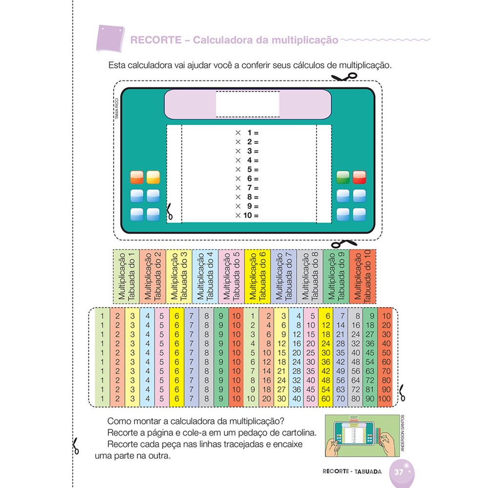 Cole os números que faltam aprendendo a tabuada de multiplicação