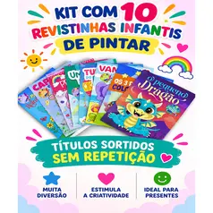 Kit 10 Revistinhas Infantis de Pintar Sortidas