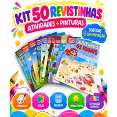 Kit 50 Revistinhas Infantis de Atividades e Pintura – Sortidas