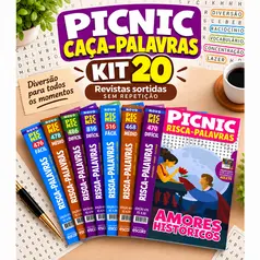 Kit 20 Revistas Caça-Palavras Sortidas Sem Repetição