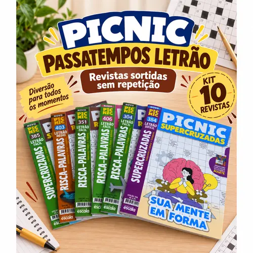 Kit 10 Revistas Passatempos Letrão Sortidas Sem Repetição
