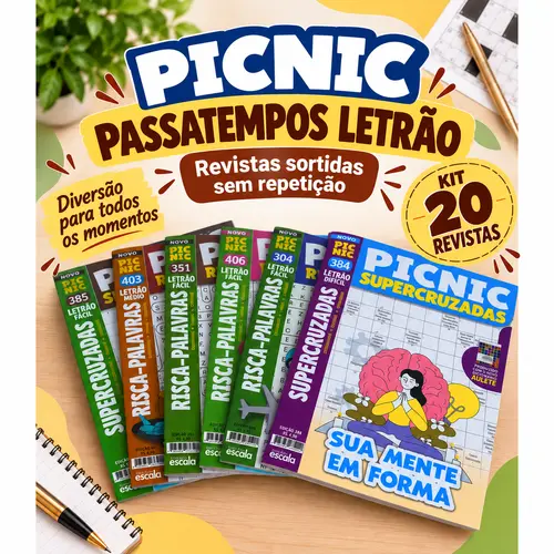 Kit 20 Revistas Passatempos Letrão Sortidas Sem Repetição