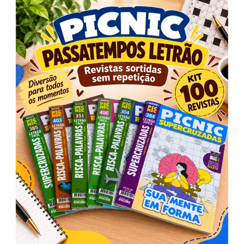 Kit 100 Revistas Passatempos Letrão Sortidas Sem Repetição